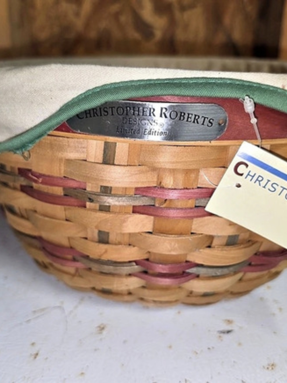 Christopher Roberts Designs Limited Edition Woven Basket Brown & Green